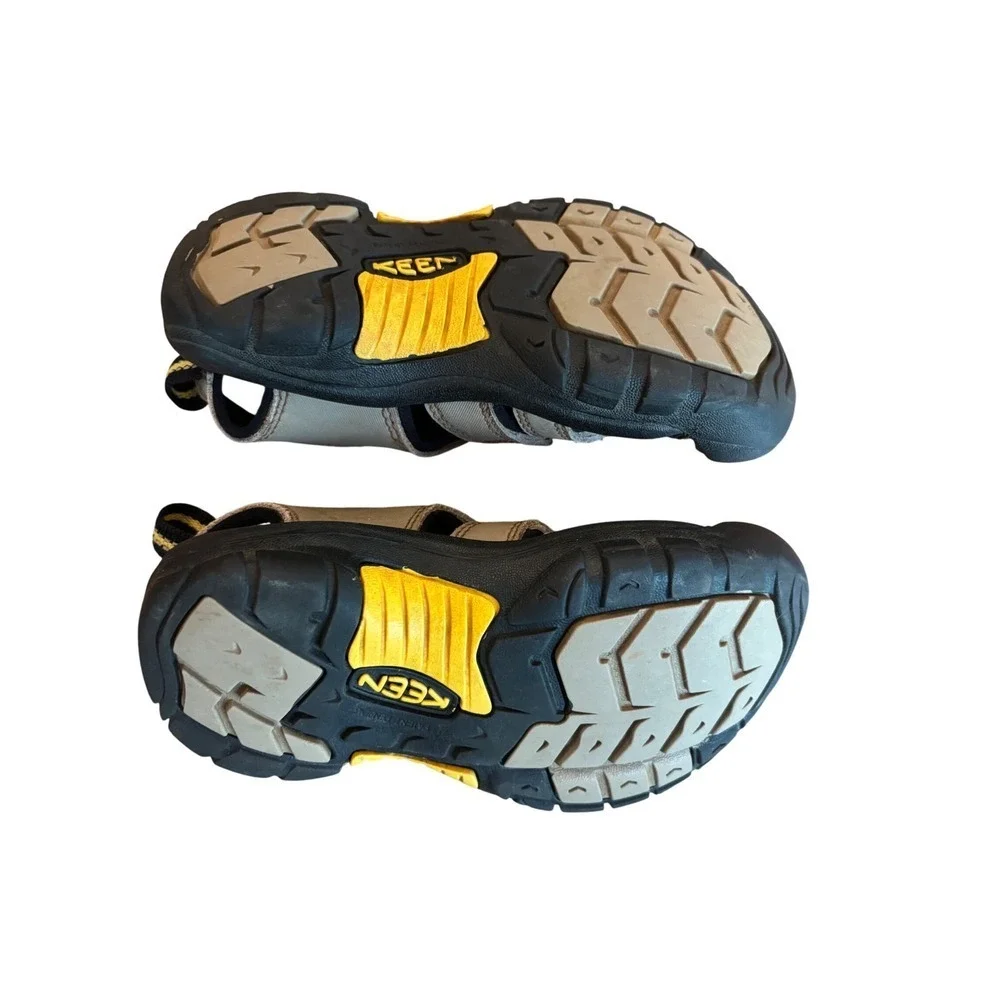 Keen Newport H2 Kids Waterproof Hiking Sandals Tan Black Yellow Size 12